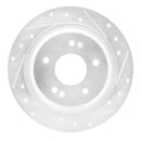 R1 18-25 Hyundai Kona Rear Right Drilled & Slotted Silver Brake Rotor