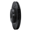 R1 15-23 Mercedes-Benz E300 Front Left Drilled & Slotted Black Brake Rotor