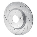 R1 14-23 Nissan Leaf Front Left Drilled & Slotted Silver Brake Rotor