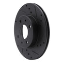 R1 95-00 Nissan Sentra Front Right Drilled & Slotted Black Brake Rotor