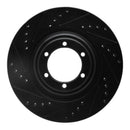 R1 12-18 Chevrolet Colorado Front Left Drilled & Slotted Black Brake Rotor