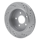 R1 03-11 Ford Crown Victoria Rear Left Drilled & Slotted Silver Brake Rotor