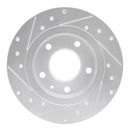 R1 93-03 Ford Probe Rear Right Drilled & Slotted Silver Brake Rotor