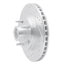 R1 84-87 Lincoln Mark VII Front Left Drilled & Slotted Silver Brake Rotor