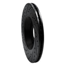 R1 04-09 Audi S4 Rear Right Drilled & Slotted Black Brake Rotor