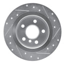 R1 14-25 BMW i3 Rear Left Drilled & Slotted Silver Brake Rotor