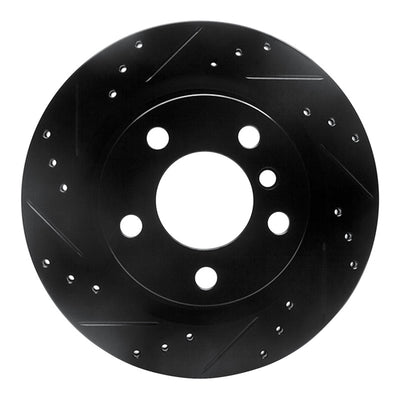 R1 06-21 BMW 228I xDrive Rear Left Drilled & Slotted Black Brake Rotor