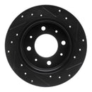 R1 04-09 Kia Spectra Rear Left Drilled & Slotted Black Brake Rotor