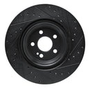 R1 20-26 Mercedes-Benz GLS580 Rear Left Drilled & Slotted Black Brake Rotor