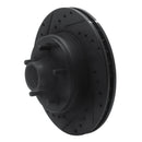 R1 1990-2002 Chevrolet Astro Front Left Drilled & Slotted Black Brake Rotor