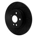 R1 15-20 Jaguar E-Pace Rear Left Drilled & Slotted Black Brake Rotor