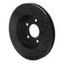 R1 05-10 Ford Mustang Front Left Drilled & Slotted Black Brake Rotor