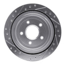 R1 97-09 Cadillac XLR Front & Rear Drilled & Slotted Silver Brake Rotor Set