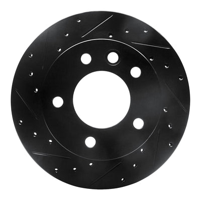 R1 02-06 Dodge Sprinter 3500 Front Left Drilled & Slotted Black Brake Rotor