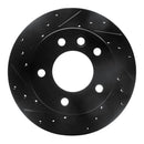 R1 02-06 Dodge Sprinter 3500 Front Left Drilled & Slotted Black Brake Rotor