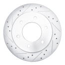 R1 19-25 Ford Ranger Rear Drilled & Slotted Silver Brake Rotor Set