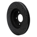 R1 01-02 Mazda Millenia Front Left Drilled & Slotted Black Brake Rotor