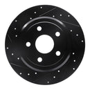 R1 11-22 Dodge Durango Front & Rear Drilled & Slotted Black Brake Rotor Set
