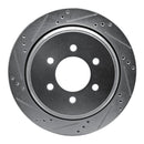 R1 02-06 Ford Expedition Rear Left Drilled & Slotted Silver Brake Rotor