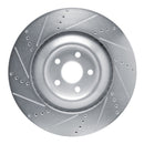 R1 2021-2025 Ford Mustang Mach-E Front Right Drilled & Slotted Silver Brake Rotor