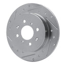 R1 01-05 Acura EL Rear Left Drilled & Slotted Silver Brake Rotor