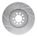 R1 00-06 Audi TT Front Right Drilled & Slotted Silver Brake Rotor