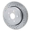 R1 06-10 Jeep Grand Cherokee Rear Drilled & Slotted Silver Brake Rotor Set