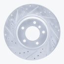 R1 06-12 BMW 330XI Front Left Drilled & Slotted Silver Brake Rotor