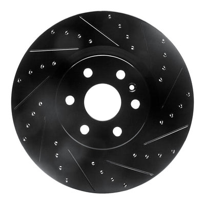 R1 10-16 Cadillac SRX Front Right Drilled & Slotted Black Brake Rotor