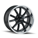 Ridler 650 20x10 / 5x120.65 BP / 0mm Offset / 83.82mm Hub Matte Black Polished Wheel