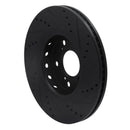 R1 14-20 Acura RLX Front Left Drilled & Slotted Black Brake Rotor