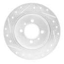R1 91-94 Nissan NX Rear Right Drilled & Slotted Silver Brake Rotor