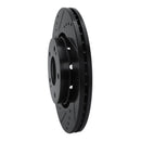 R1 09-15 Mitsubishi Lancer Front Right Drilled & Slotted Black Brake Rotor