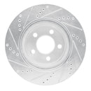R1 2001-2011 Ford Explorer Sport Front Right Drilled & Slotted Silver Brake Rotor