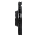 R1 05-11 Audi A6 Quattro Front Left Drilled & Slotted Black Brake Rotor