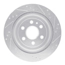 R1 10-16 Cadillac SRX Rear Left Drilled & Slotted Silver Brake Rotor