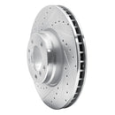 R1 95-01 BMW 750IL Front Left Drilled & Slotted Silver Brake Rotor