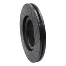 R1 15-19 Jaguar E-Pace Front Left Drilled & Slotted Black Brake Rotor