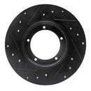 R1 65-76 Porsche 911 Front Right Drilled & Slotted Black Brake Rotor
