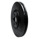 R1 10-24 Jaguar XKR Front Right Drilled & Slotted Black Brake Rotor