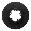 R1 15-25 Ford Transit-350 HD/DRW Front Left Drilled & Slotted Black Brake Rotor
