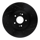 R1 18-22 Genesis G70 Front Right Drilled & Slotted Black Brake Rotor