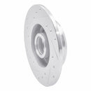R1 92-98 Volkswagen Golf Rear Right Drilled & Slotted Silver Brake Rotor