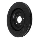 R1 17-25 Audi Q8 e-Tron Rear Right Drilled & Slotted Black Brake Rotor