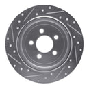 R1 07-12 Dodge Nitro Rear Left Drilled & Slotted Silver Brake Rotor