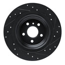 R1 12-18 Mercedes-Benz GLE300D Rear Left Drilled & Slotted Black Brake Rotor