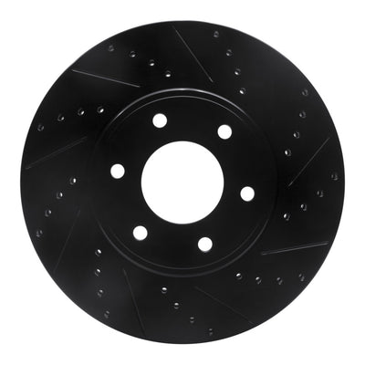 R1 06-09 Chevrolet Trailblazer Front Right Drilled & Slotted Black Brake Rotor