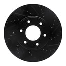 R1 06-09 Chevrolet Trailblazer Front Right Drilled & Slotted Black Brake Rotor