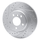 R1 11-16 BMW 528i xDrive Front Drilled & Slotted Silver Brake Rotor Set