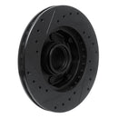 R1 78-93 Ford Mustang Front Right Drilled & Slotted Black Brake Rotor